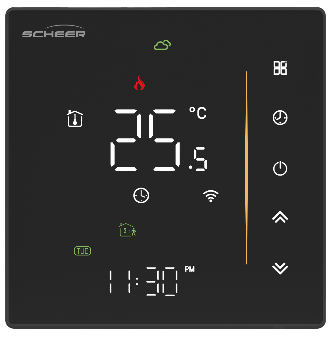 SCHEER-Raumthermostat 12-50V Design Black inkl. WLAN SCHEER-Raumthermostat 12-50V Design Black inkl. WLAN